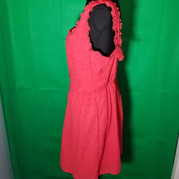 AS U WISH Red Summer Dress Womens Size Large Eyelet Cottage Milkmaid NWT - Picture 4 of 9